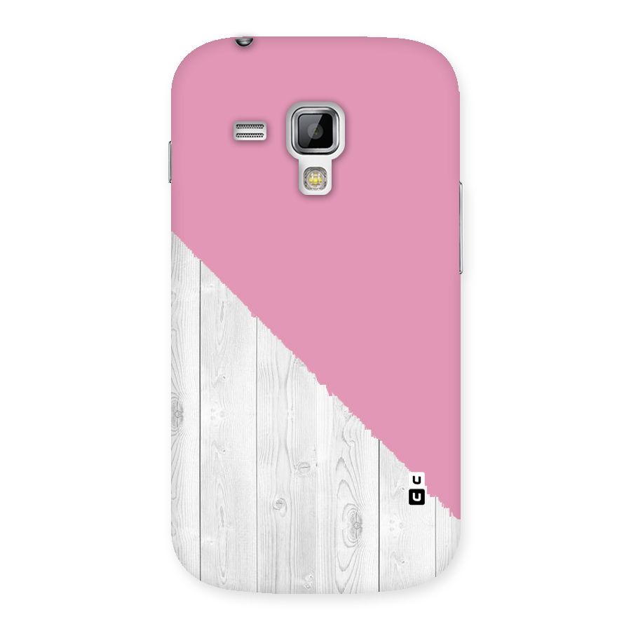 Grey Pink Wooden Design Back Case for Galaxy S Duos