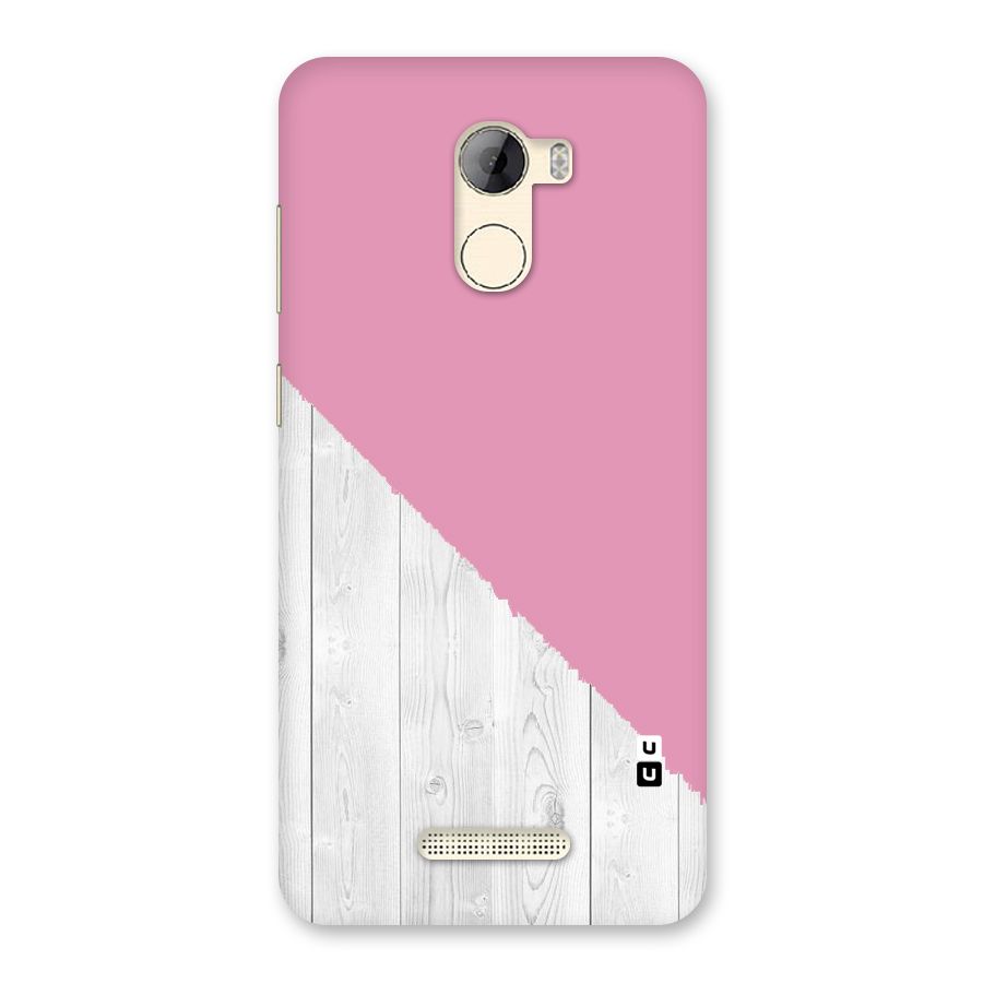 Grey Pink Wooden Design Back Case for Gionee A1 LIte