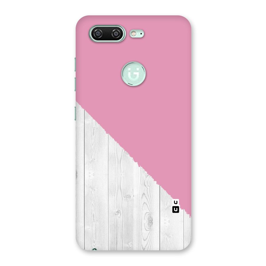 Grey Pink Wooden Design Back Case for Gionee S10