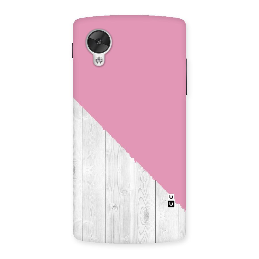 Grey Pink Wooden Design Back Case for Google Nexsus 5