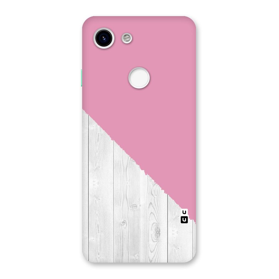 Grey Pink Wooden Design Back Case for Google Pixel 3