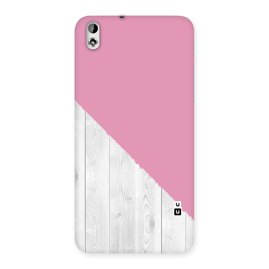 Grey Pink Wooden Design Back Case for HTC Desire 816g