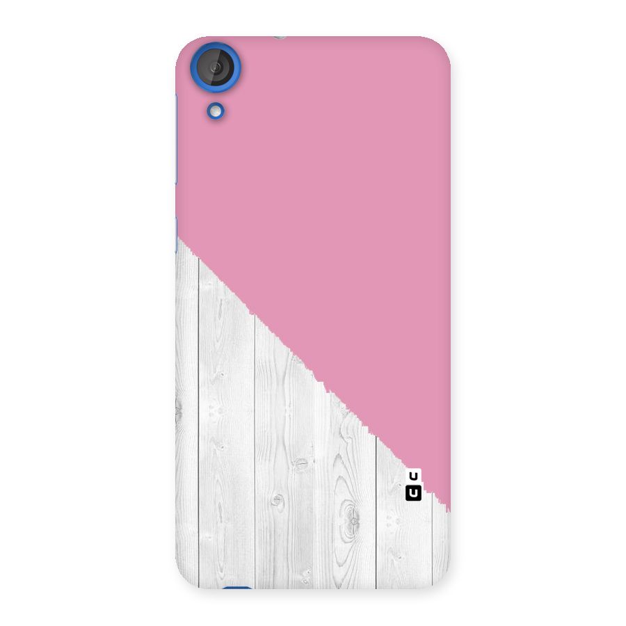 Grey Pink Wooden Design Back Case for HTC Desire 820