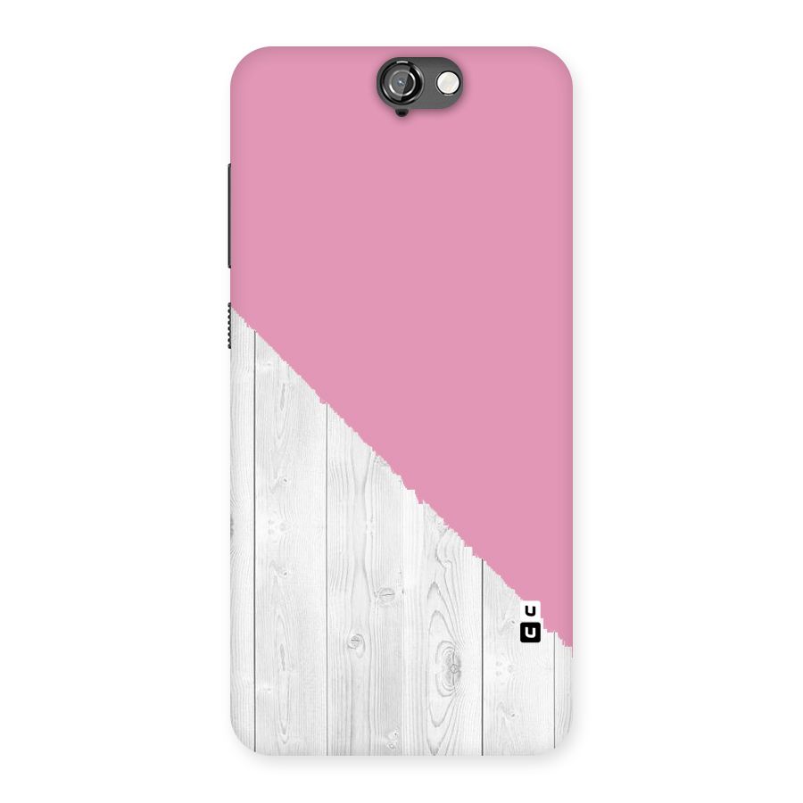 Grey Pink Wooden Design Back Case for HTC One A9
