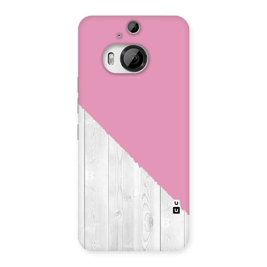 Grey Pink Wooden Design Back Case for HTC One M9 Plus