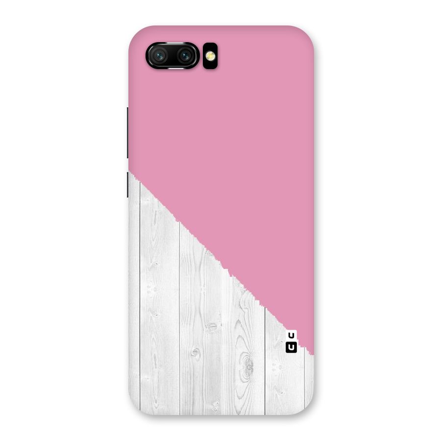 Grey Pink Wooden Design Back Case for Honor 10