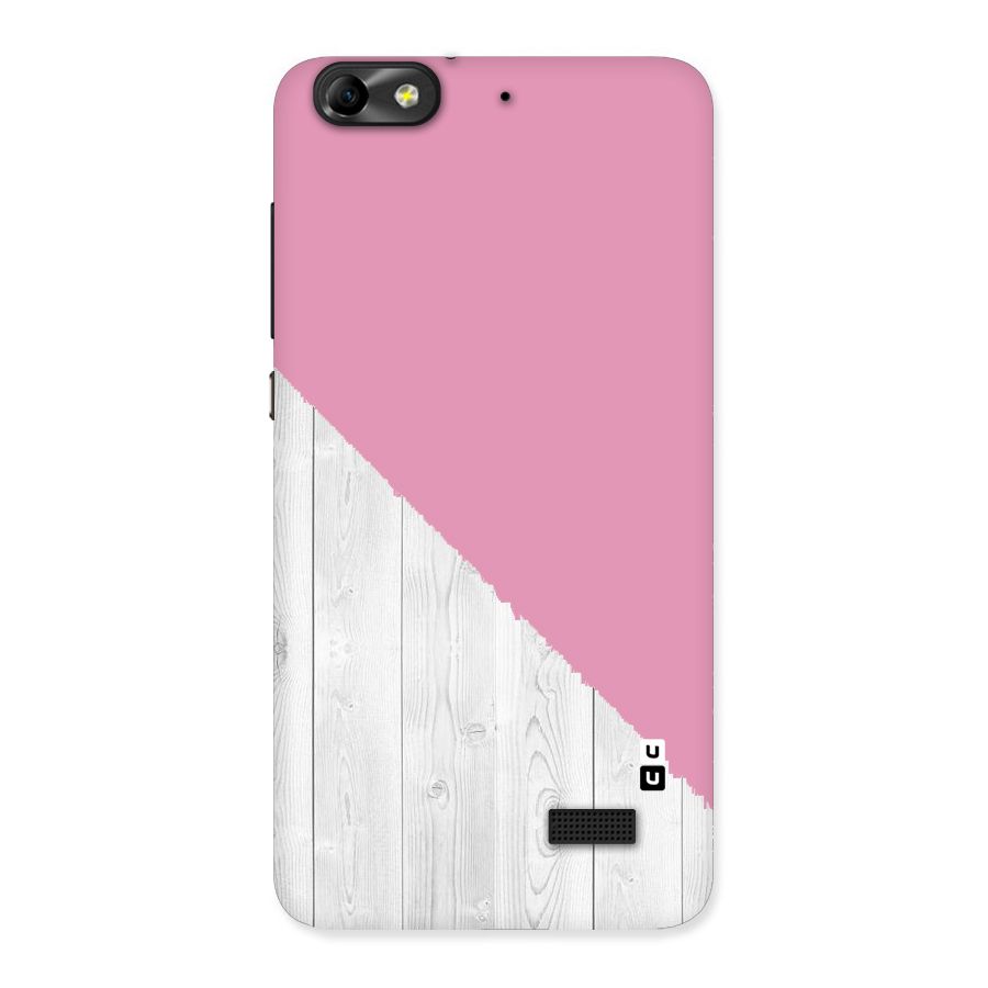 Grey Pink Wooden Design Back Case for Honor 4C