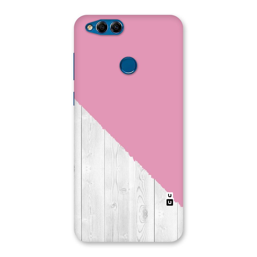 Grey Pink Wooden Design Back Case for Honor 7X