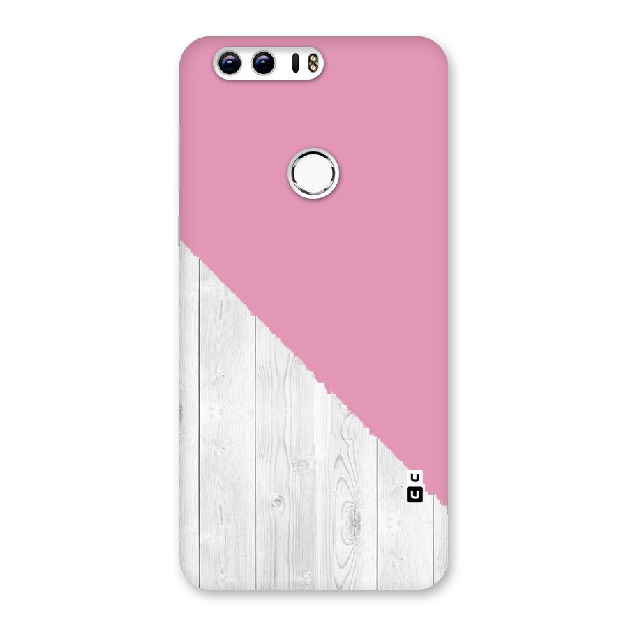 Grey Pink Wooden Design Back Case for Honor 8