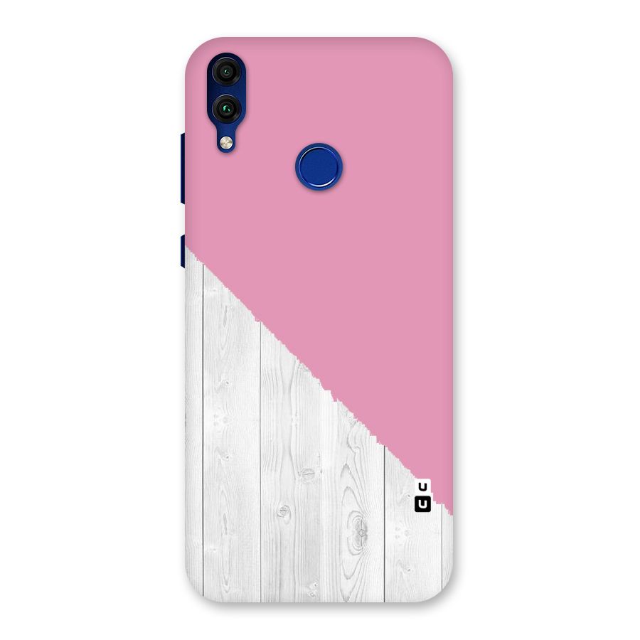 Grey Pink Wooden Design Back Case for Honor 8C
