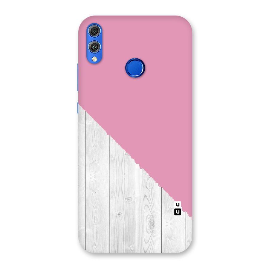 Grey Pink Wooden Design Back Case for Honor 8X