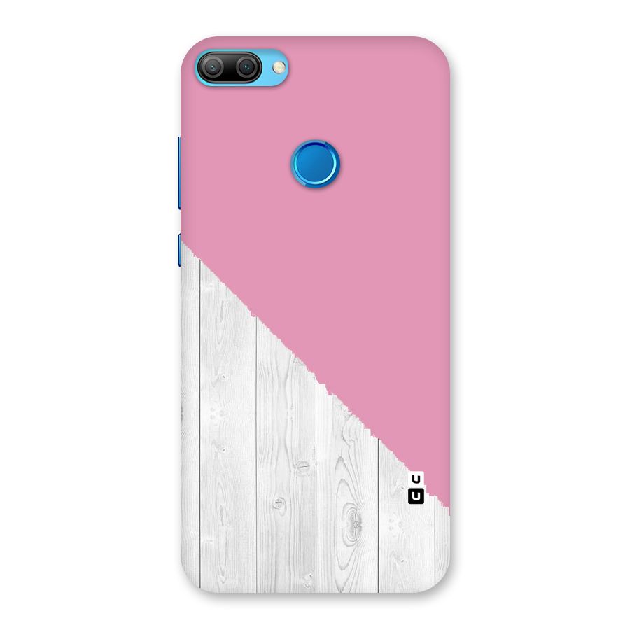 Grey Pink Wooden Design Back Case for Honor 9N