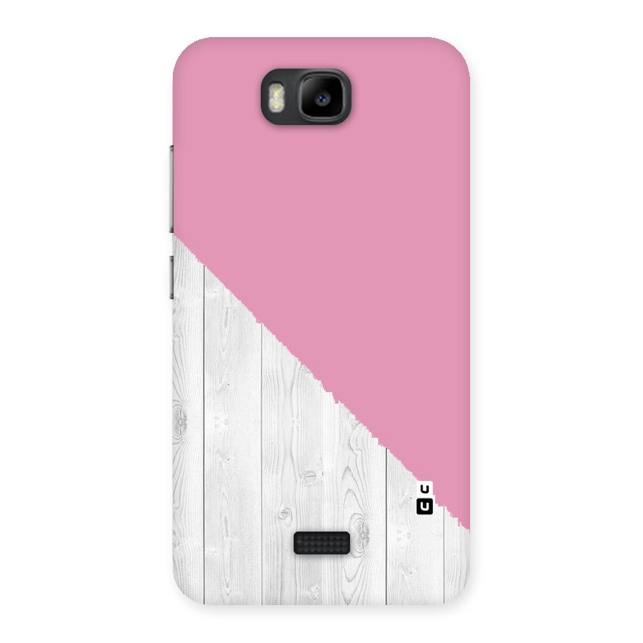 Grey Pink Wooden Design Back Case for Honor Bee