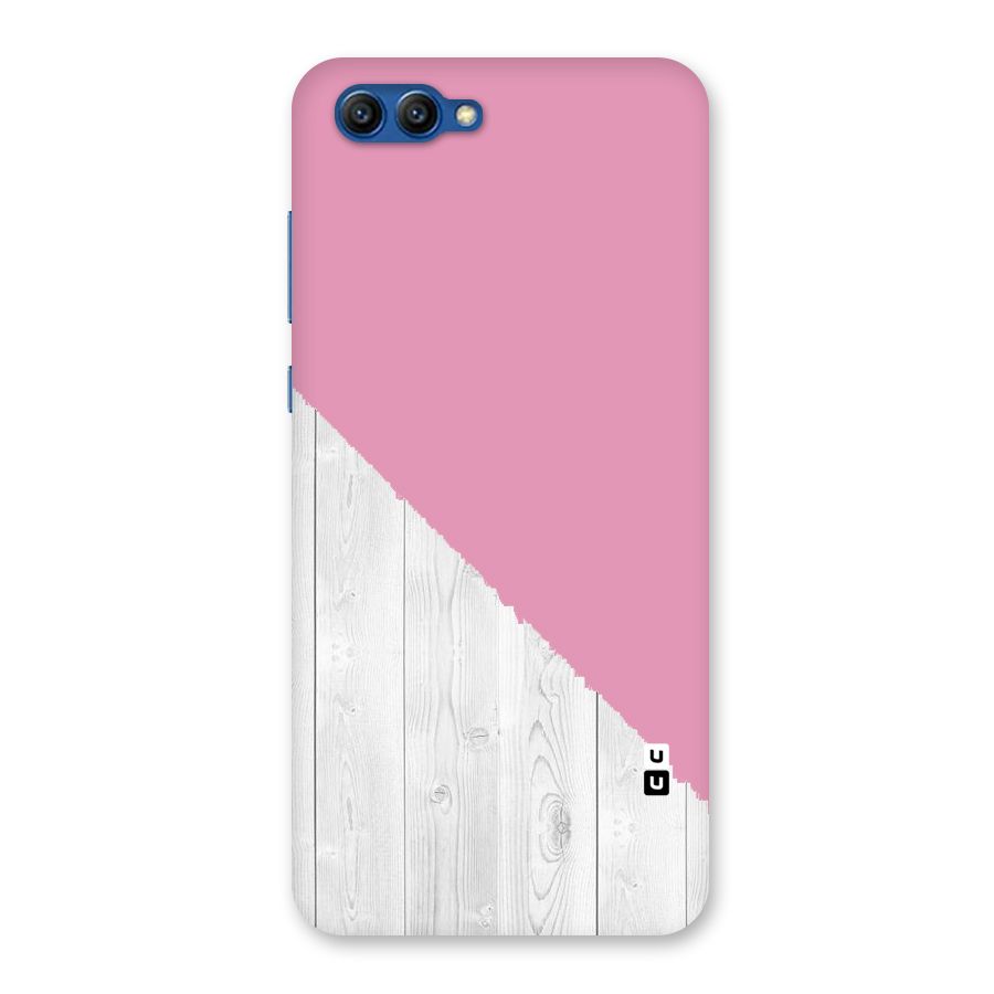 Grey Pink Wooden Design Back Case for Honor View 10