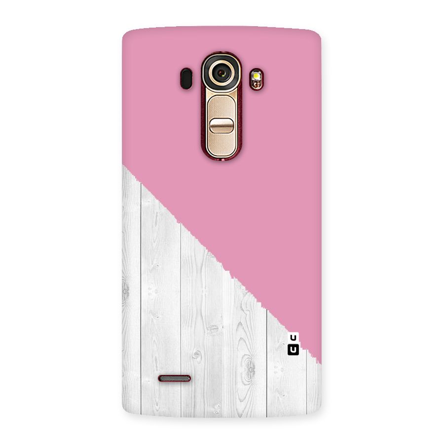 Grey Pink Wooden Design Back Case for LG G4