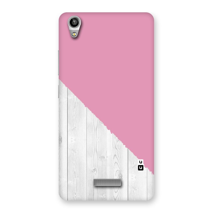 Grey Pink Wooden Design Back Case for Lava-Pixel-V1