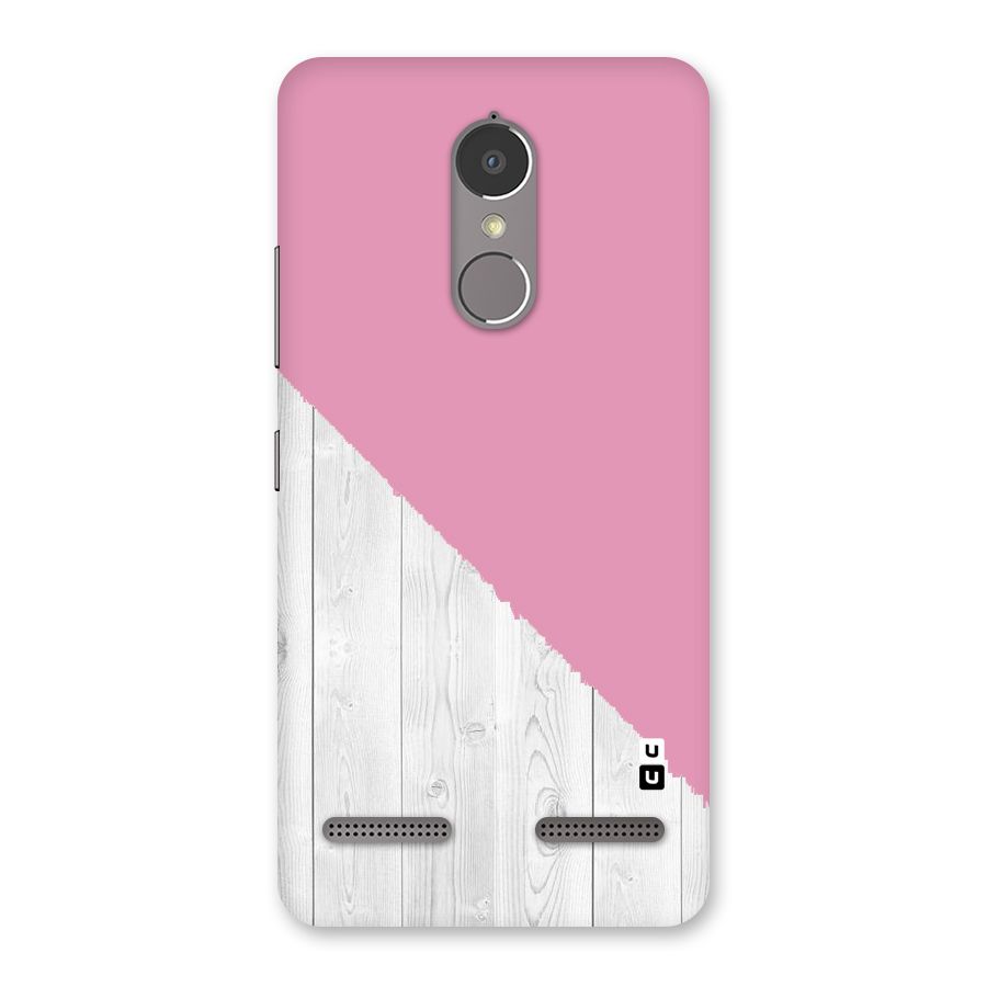 Grey Pink Wooden Design Back Case for Lenovo K6