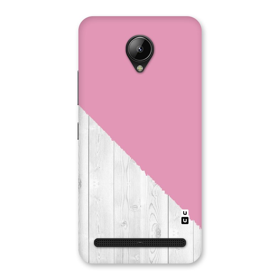 Grey Pink Wooden Design Back Case for Lenovo C2