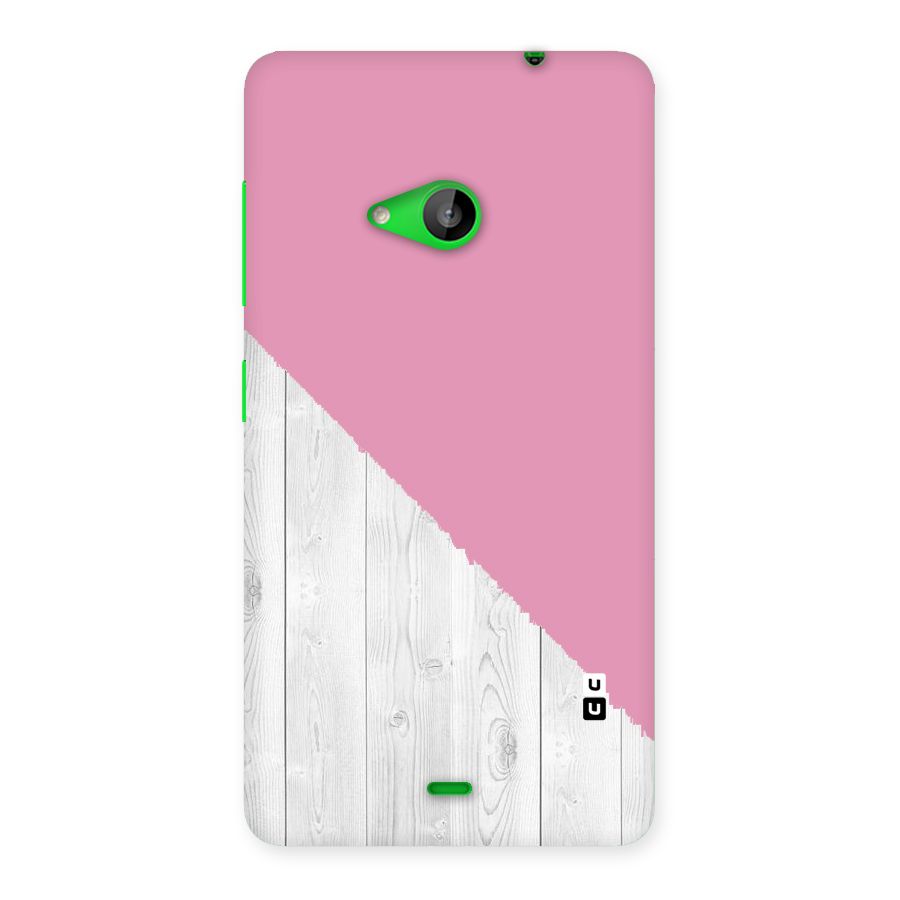 Grey Pink Wooden Design Back Case for Lumia 535