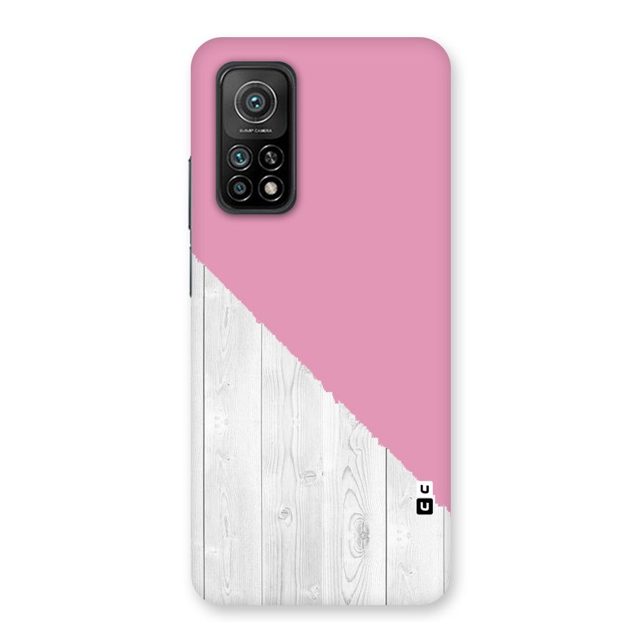 Grey Pink Wooden Design Back Case for Mi 10T 5G