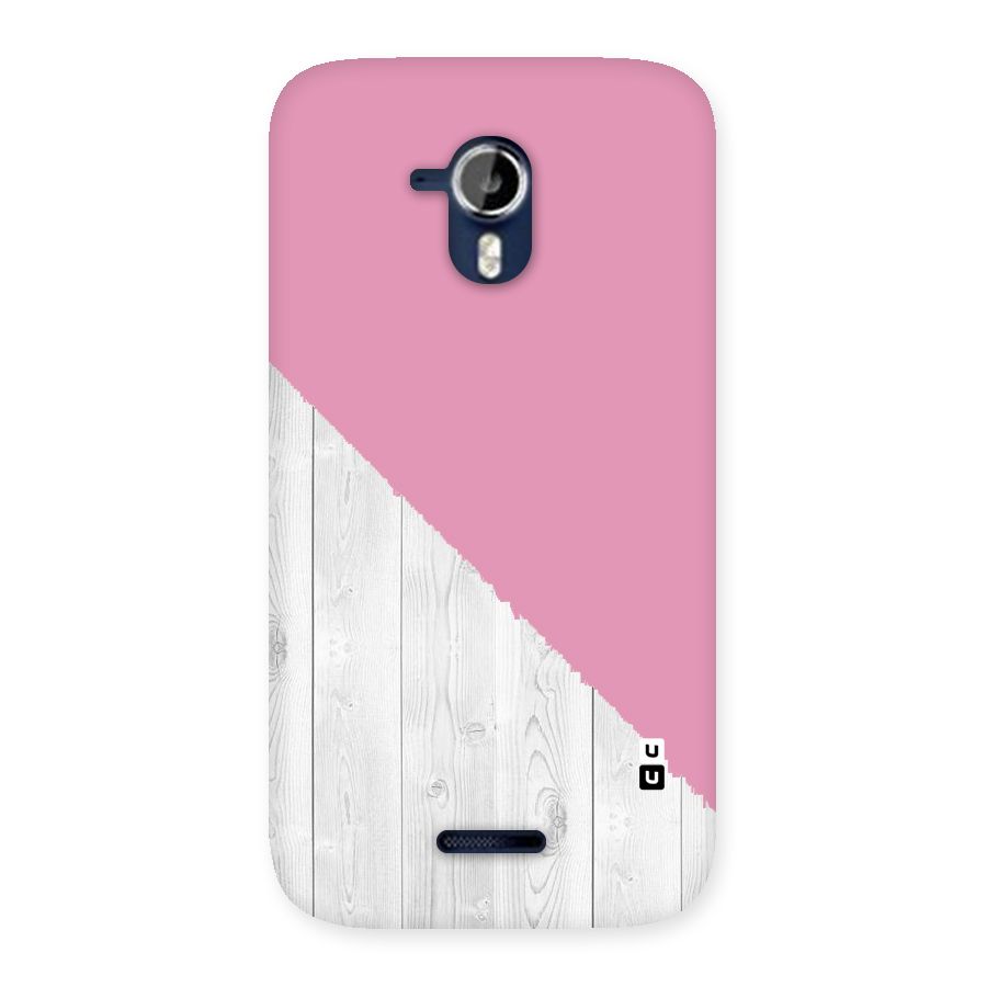 Grey Pink Wooden Design Back Case for Micromax Canvas Magnus A117