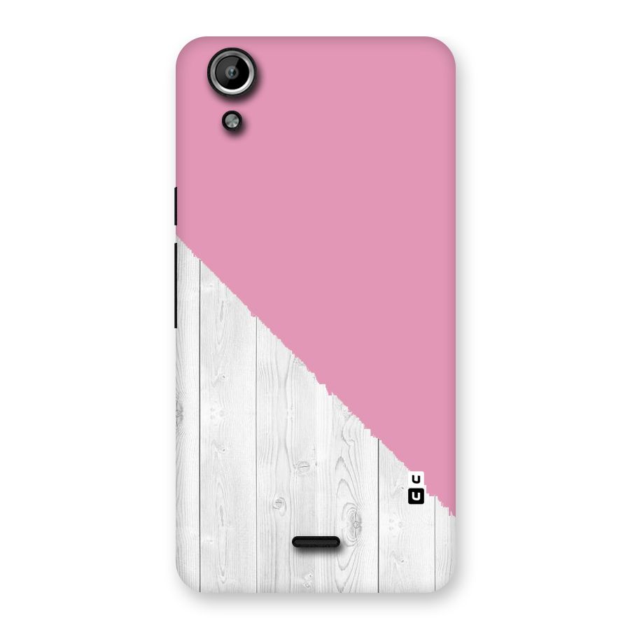 Grey Pink Wooden Design Back Case for Micromax Canvas Selfie Lens Q345