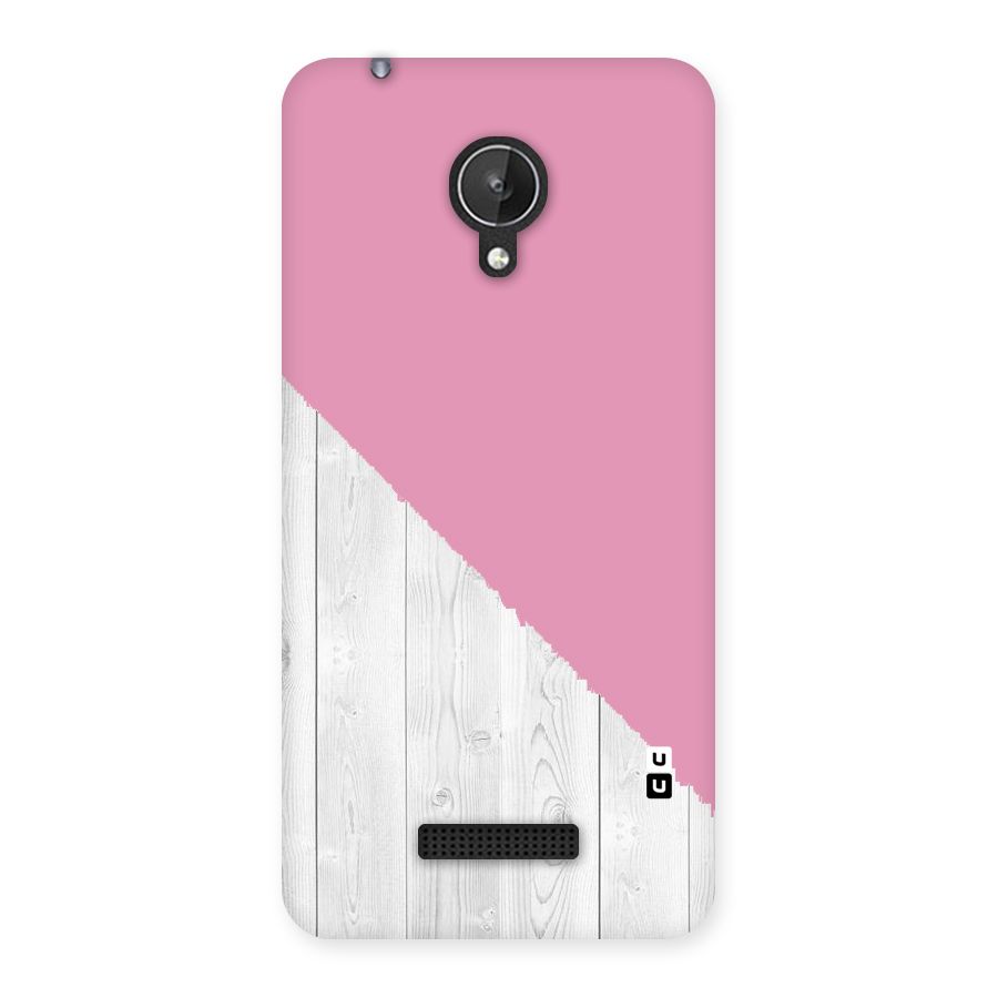 Grey Pink Wooden Design Back Case for Micromax Canvas Spark Q380