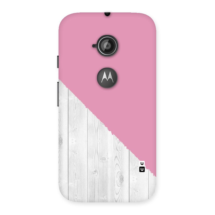 Grey Pink Wooden Design Back Case for Moto E 2nd Gen