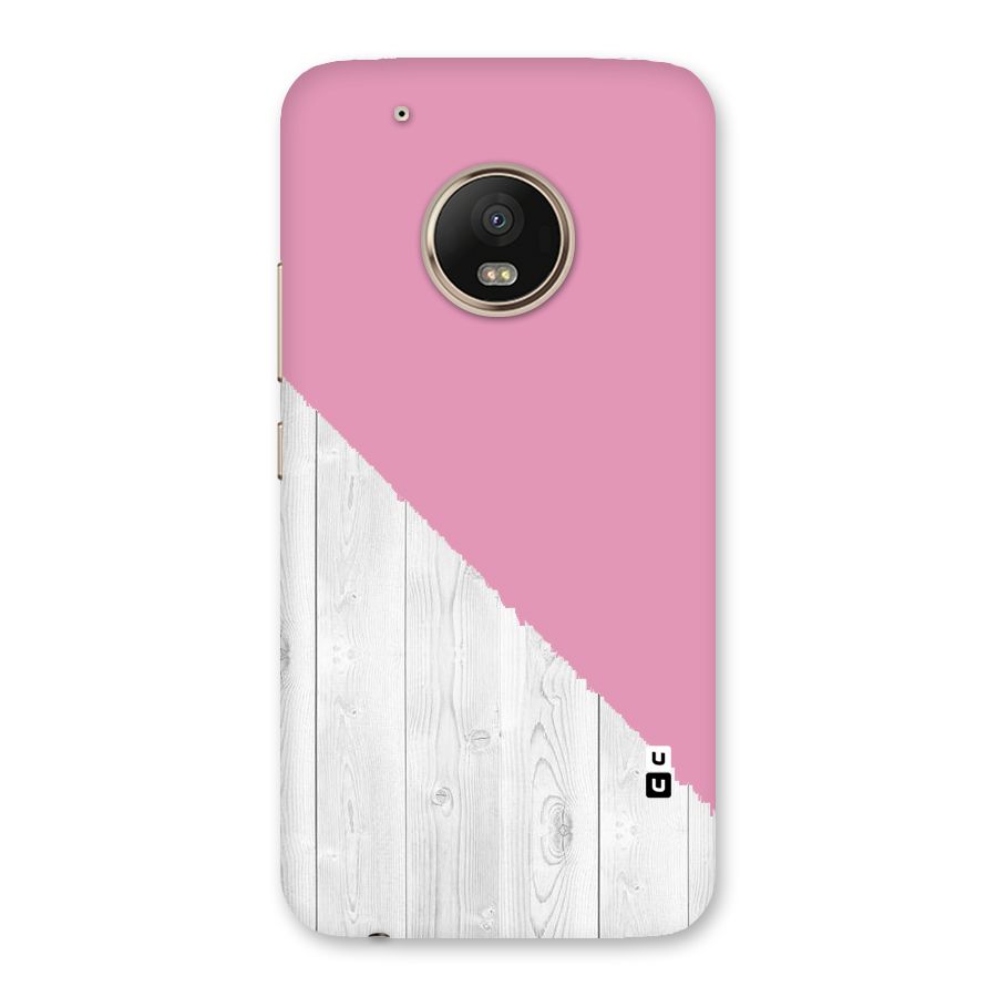 Grey Pink Wooden Design Back Case for Moto G5 Plus
