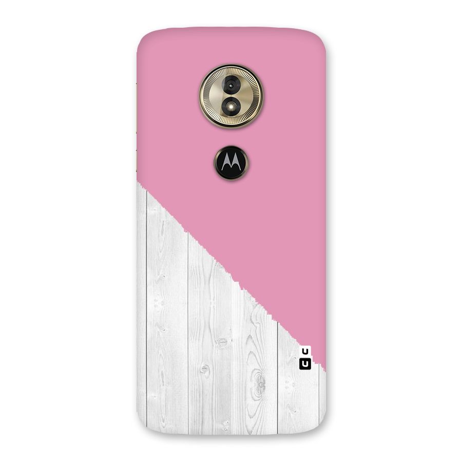 Grey Pink Wooden Design Back Case for Moto G6 Play