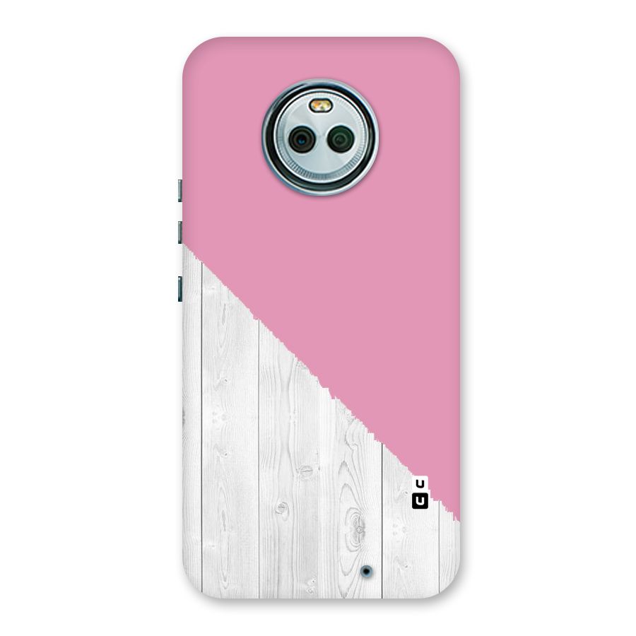 Grey Pink Wooden Design Back Case for Moto X4