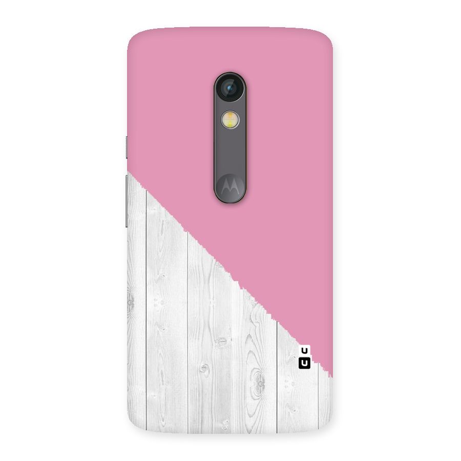 Grey Pink Wooden Design Back Case for Moto X Play