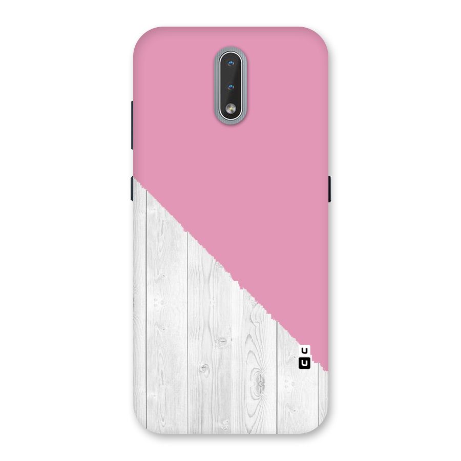 Grey Pink Wooden Design Back Case for Nokia 2.3