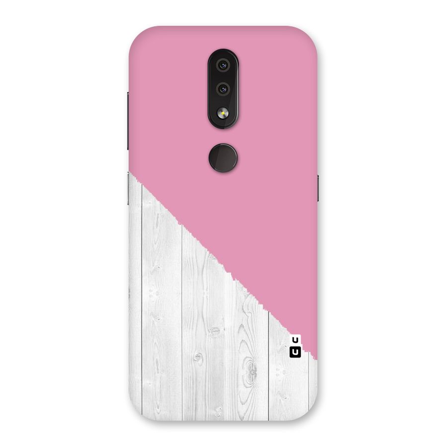 Grey Pink Wooden Design Back Case for Nokia 4.2