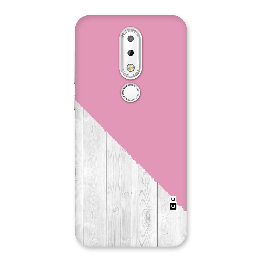 Grey Pink Wooden Design Back Case for Nokia 6.1 Plus