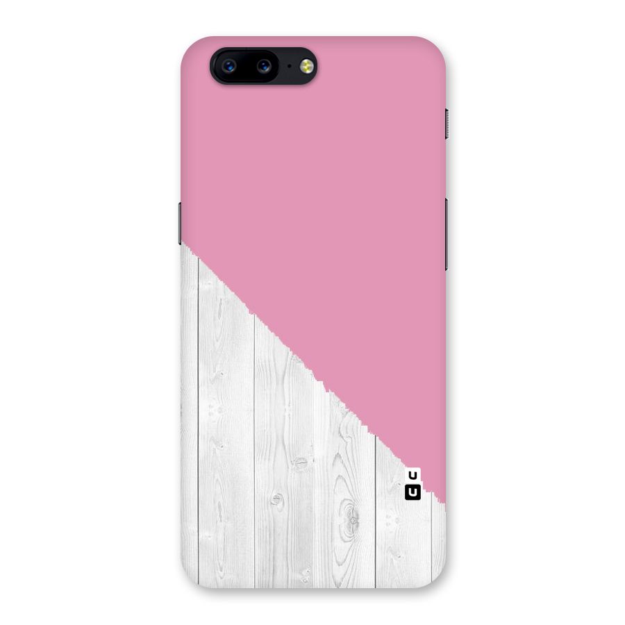 Grey Pink Wooden Design Back Case for OnePlus 5