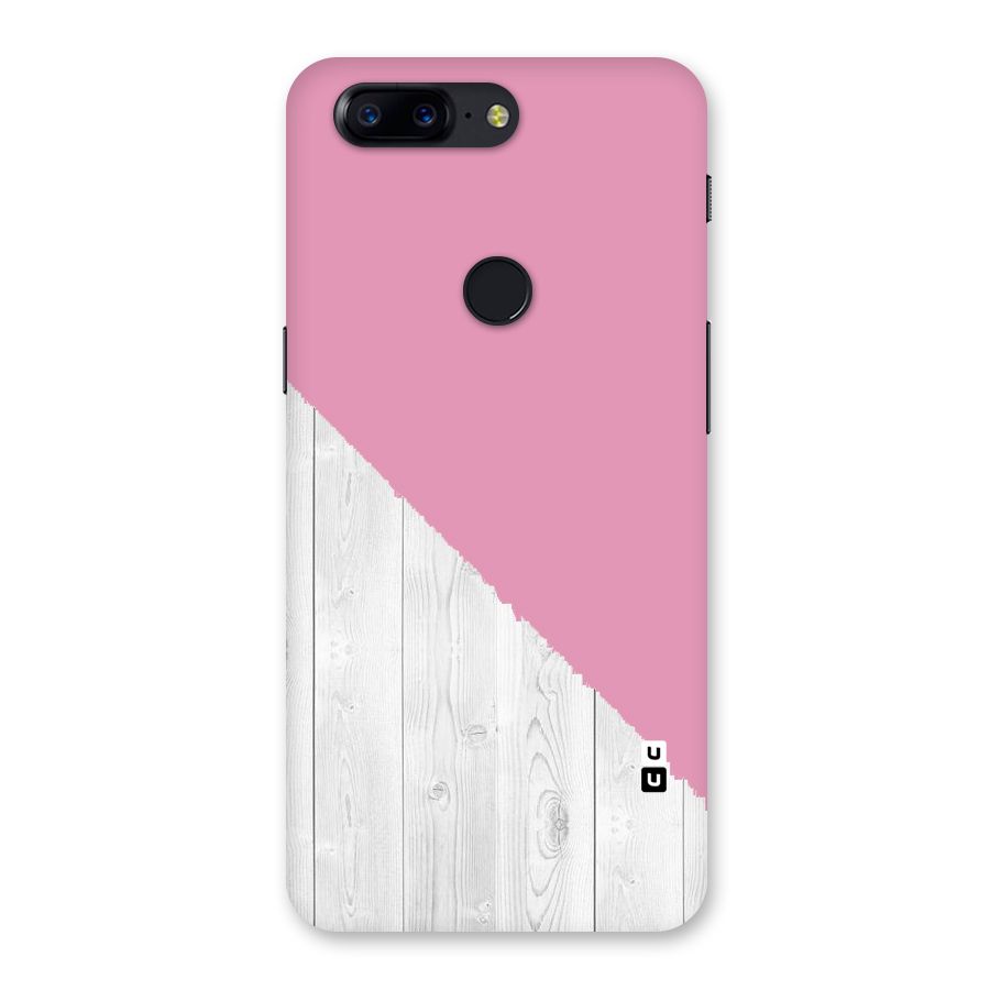 Grey Pink Wooden Design Back Case for OnePlus 5T