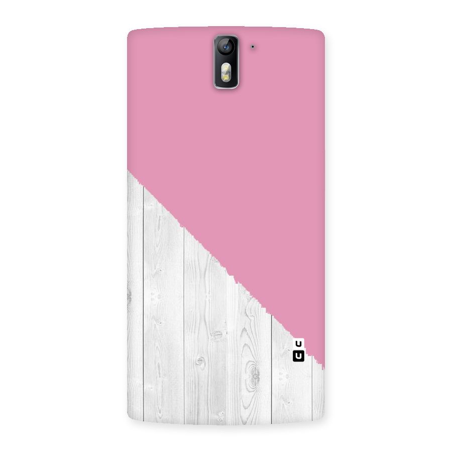 Grey Pink Wooden Design Back Case for One Plus One