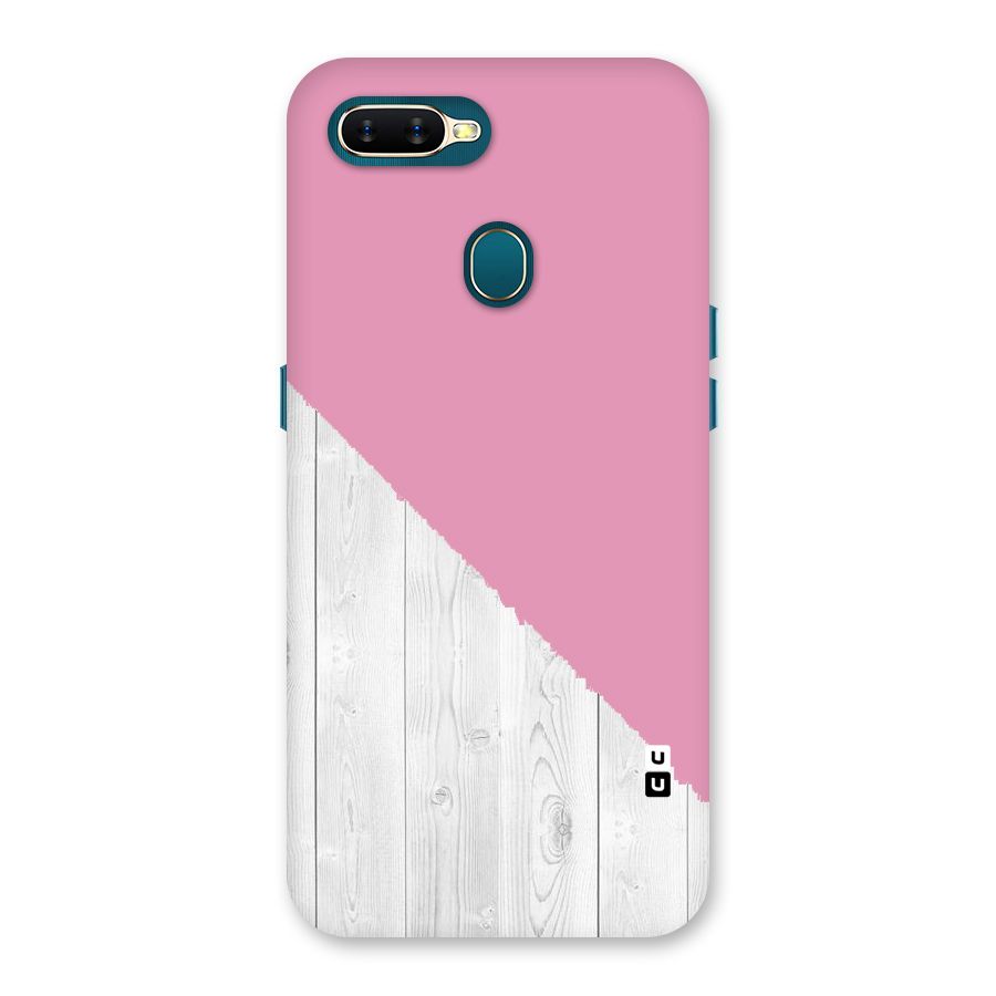 Grey Pink Wooden Design Back Case for Oppo A11k