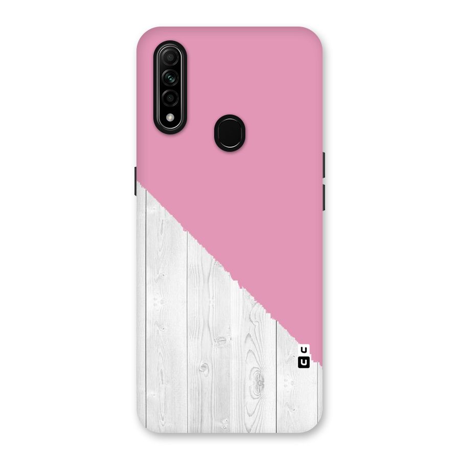 Grey Pink Wooden Design Back Case for Oppo A31