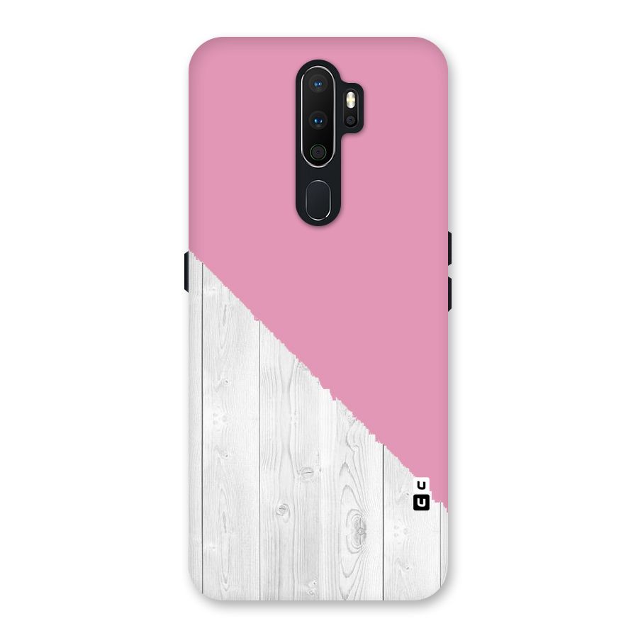 Grey Pink Wooden Design Back Case for Oppo A5 (2020)