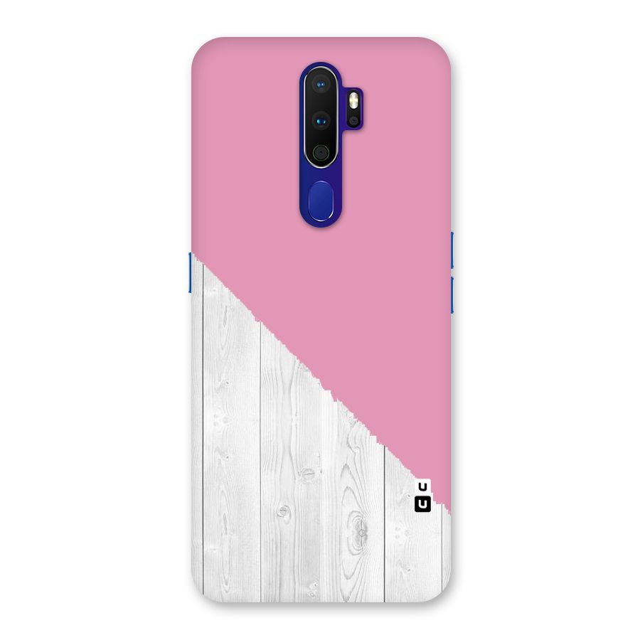 Grey Pink Wooden Design Back Case for Oppo A9 (2020)