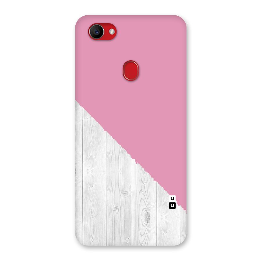 Grey Pink Wooden Design Back Case for Oppo F7