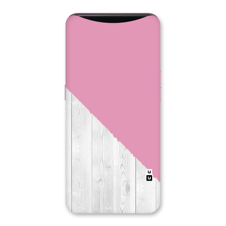 Grey Pink Wooden Design Back Case for Oppo Find X