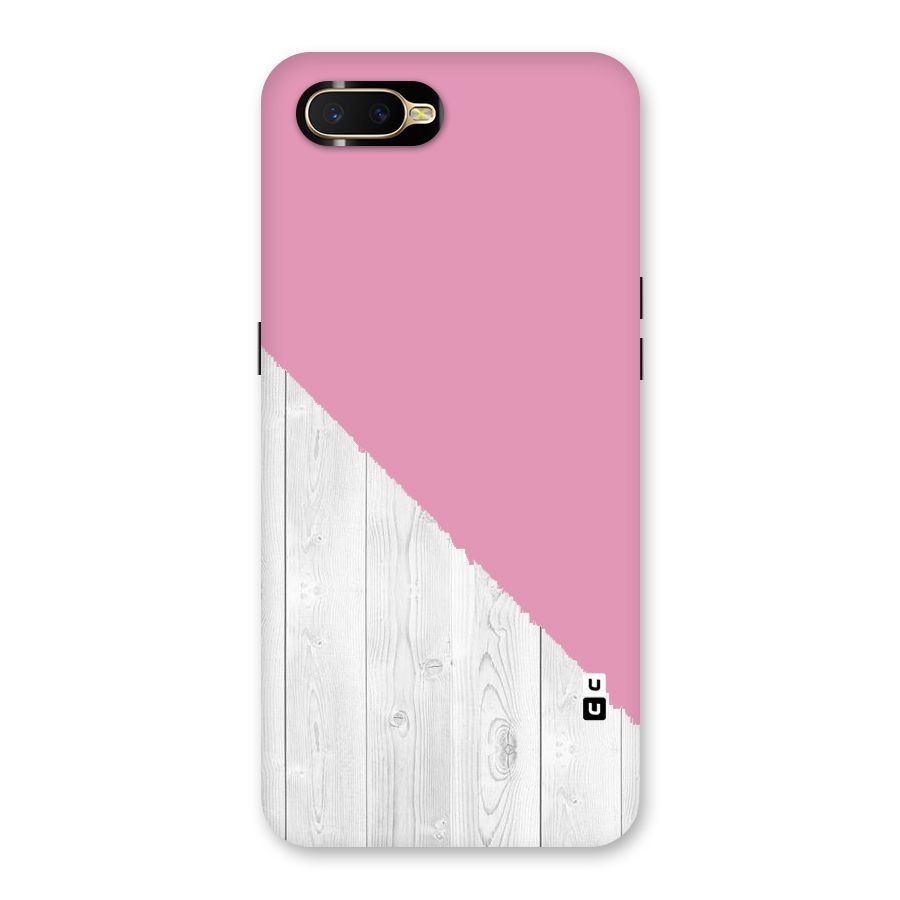 Grey Pink Wooden Design Back Case for Oppo K1