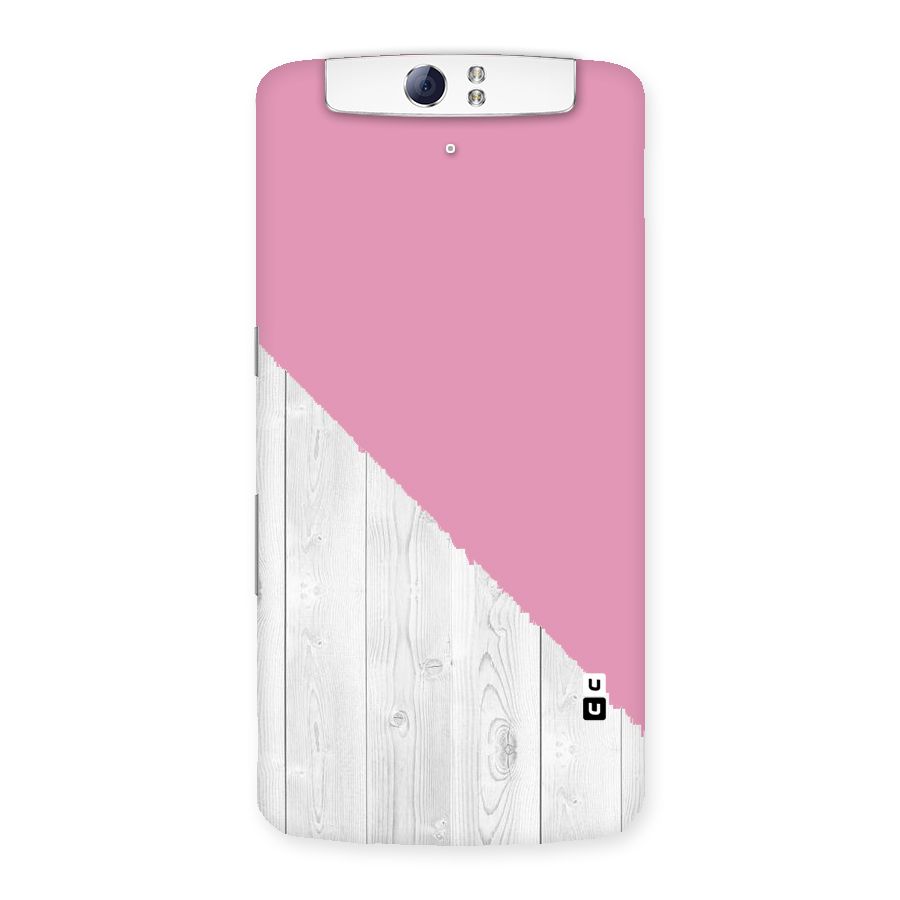 Grey Pink Wooden Design Back Case for Oppo N1