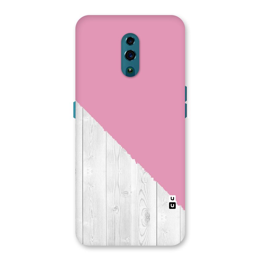 Grey Pink Wooden Design Back Case for Oppo Reno