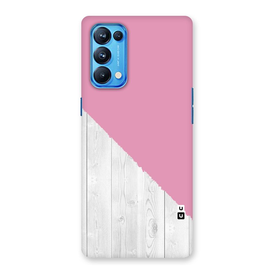 Grey Pink Wooden Design Back Case for Oppo Reno5 Pro 5G