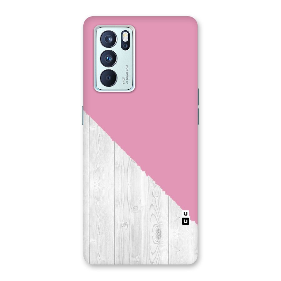 Grey Pink Wooden Design Back Case for Oppo Reno6 Pro 5G