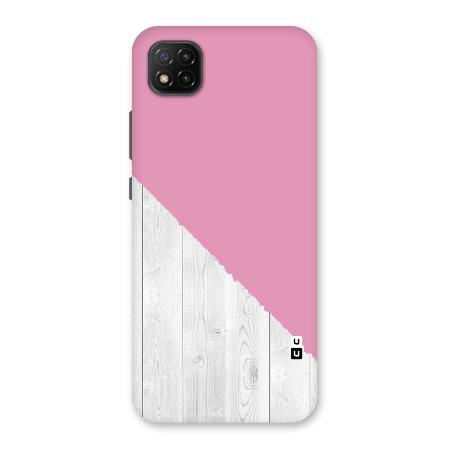 Grey Pink Wooden Design Back Case for Poco C3
